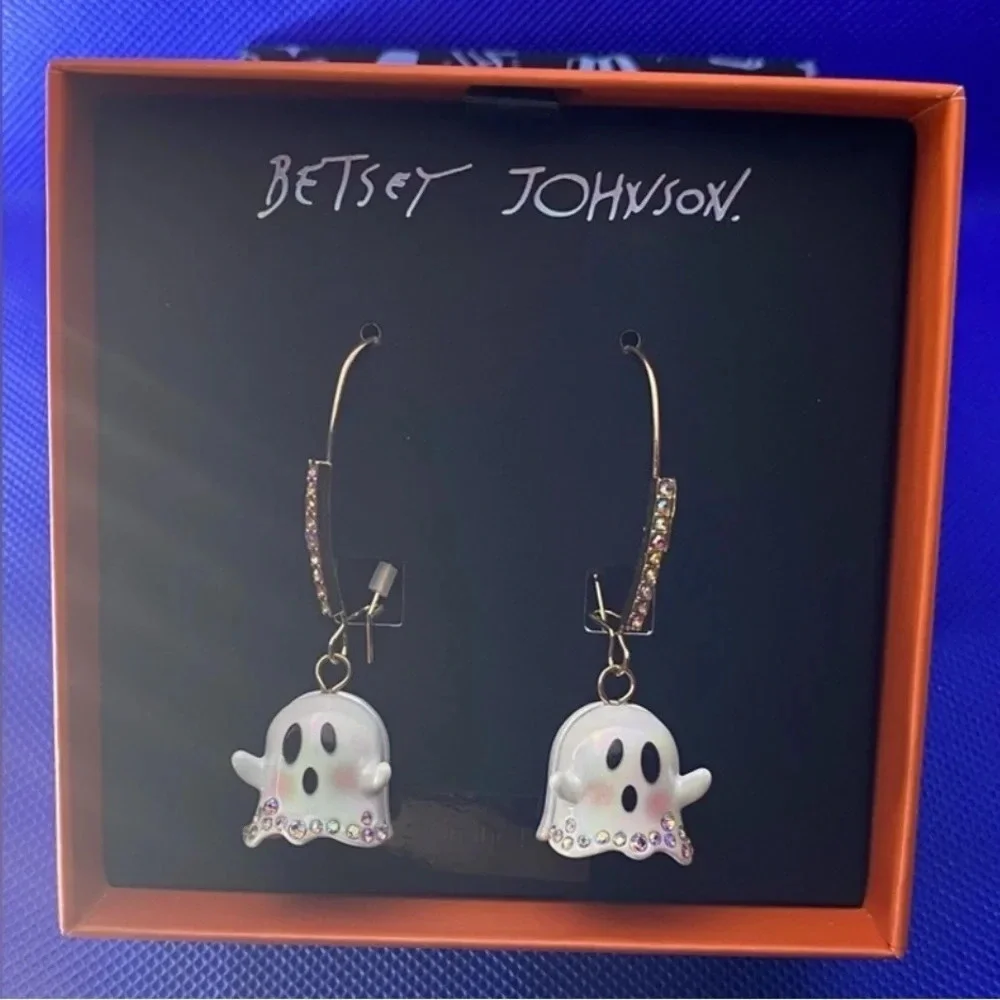 Betsey Johnson Ghost Halloween Drop Earrings 👻 - Picture 1 of 2